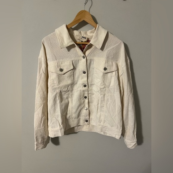 Savanna Jane Embroidered Floral Cream Ivory Corduroy Jacket Medium - Picture 4 of 14